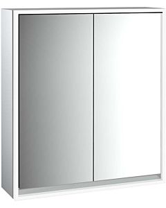 Emco Loft armoire à miroir éclairée en saillie 979805104 600x733mm, LED allround, 2 portes, aluminium/ Spiegel