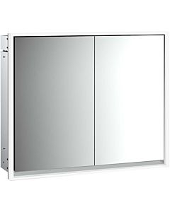 Emco Loft flush-mounted illuminated mirror cabinet 979805107 800x733mm, LED, 2 doors, aluminium/ Spiegel