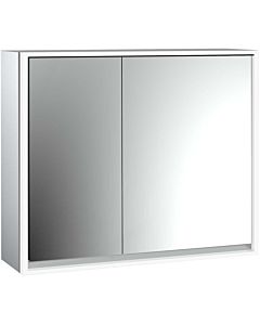 Emco Loft surface-mounted illuminated mirror cabinet 979805108 800x733mm, LED, 2 doors, wide door on the right, aluminium/ Spiegel