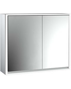 Emco Loft surface-mounted illuminated mirror cabinet 979805110 800x733mm, LED, 2 doors, wide door on the left, aluminium/ Spiegel