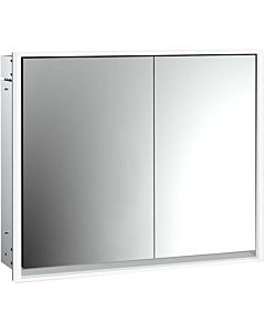 Emco Loft under-illuminated mirror cabinet 979805111 800x733mm, LED, 2 doors, wide door on the left, aluminium/ Spiegel