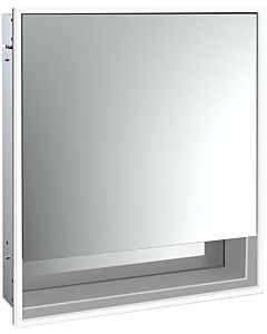 Emco Loft armoire à miroir éclairée à encastrer 979805201 600x733mm, avec compartiment inférieur, LED, arrêt à gauche, aluminium/ Spiegel