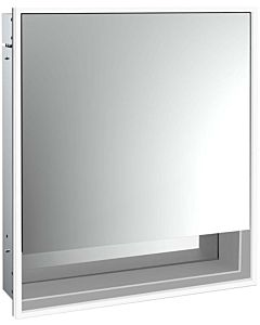 Emco Loft armoire à miroir éclairée à encastrer 979805203 600x733mm, avec compartiment inférieur, LED, arrêt à droite, aluminium/ Spiegel