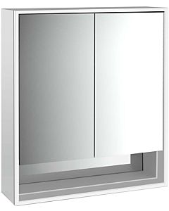 Emco Loft surface-mounted illuminated mirror cabinet 979805204 600x733mm, with lower compartment, LED, 2 doors, aluminium/ Spiegel