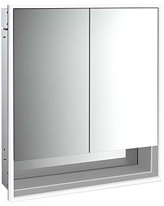 Emco Loft flush-mounted illuminated mirror cabinet 979805205 600x733mm, with lower compartment, LED, 2 doors, aluminium/ Spiegel