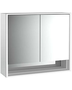 Emco Loft armoire à miroir éclairée en saillie 979805206 800x733mm, avec compartiment inférieur, LED, 2 portes, aluminium/ Spiegel