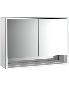 Emco Loft armoire à miroir éclairée en saillie 979805212 1000x733mm, avec compartiment inférieur, LED, 2 portes, aluminium/ Spiegel