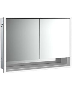 Emco Loft flush-mounted illuminated mirror cabinet 979805213 1000x733mm, with lower compartment, LED, 2 doors, aluminium/ Spiegel