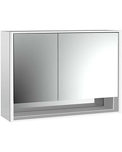 Emco Loft armoire à miroir éclairée en saillie 979805214 1000x733mm, compartiment inférieur LED, 2 portes porte large à droite, aluminium/ Spiegel