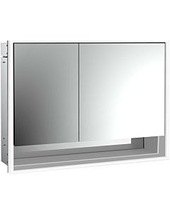 Emco Loft armoire à miroir éclairée affleurante 979805215 1000x733mm, compartiment inférieur, LED 2 portes porte large à droite, aluminium/ Spiegel