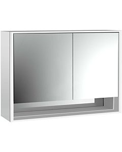 Emco Loft armoire à miroir éclairée en saillie 979805216 1000x733mm, compartiment inférieur, LED 2 portes porte large gauche, aluminium/ Spiegel