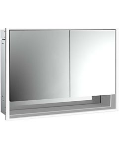 Emco Loft flush-mounted illuminated mirror cabinet 979805217 1000x733mm, lower compartment, LED 2-door wide door left, aluminium/ Spiegel