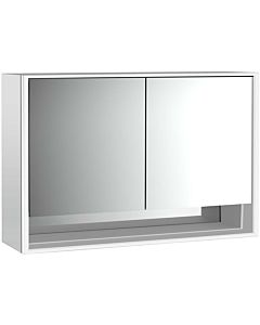 Emco Loft armoire à miroir éclairée en saillie 979805218 1200x733mm, avec compartiment inférieur, LED, 2 portes, aluminium/ Spiegel