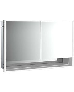 Emco Loft flush-mounted illuminated mirror cabinet 979805219 1200x733mm, with lower compartment, LED, 2 doors, aluminium/ Spiegel