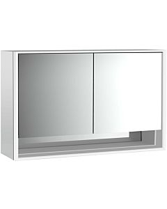 Emco Loft surface-mounted illuminated mirror cabinet 979805220 1300x733mm, with lower compartment, LED, 2 doors, aluminium/ Spiegel