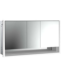 Emco Loft flush-mounted illuminated mirror cabinet 979805223 1600x733mm, with lower compartment, LED, 3 doors, aluminium/ Spiegel