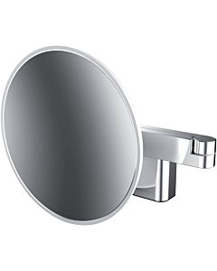 EMCO LED shaving / cosmetic mirror evo chrome, 5x magnification, Ø 209 mm, 2-armed, round