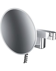 Emco evo LED shaving / cosmetic mirror 109506041 chrome, 3x magnification, Ø 209 mm, 2-armed, round, plug