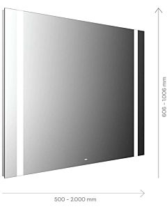 Emco Mi 500 LED light mirror 110140006060100 1400 x 606 mm, with 2 continuous light cutouts on the left and right