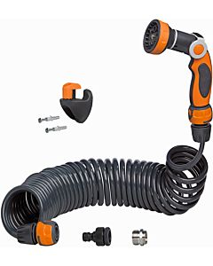 Ewuaqua spiral hose set 72008 10 m, complete, with wall mounting