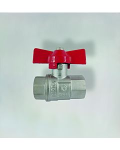 Fukana ball valve with butterfly handle 53021 red, IG x IG 2000 /2&quot;, DIN 50930-6