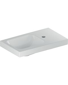 Geberit iCon light hand washbasin 501833002 53x31cm, tap hole on the left, without overflow, with shelf, white KeraTect