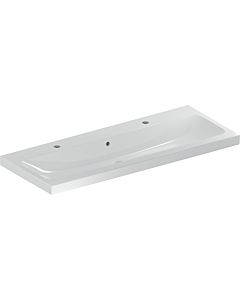Geberit iCon light lavabo 501837002 120x48cm, trou robinetterie gauche / droite, avec trop-plein, blanc KeraTect