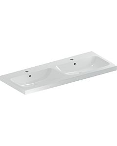 Geberit iCon light double washbasin 501838001 120x48cm, tap hole right and left, with overflow, white