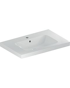 Geberit iCon light lavabo 501839002 75x48cm, trou pour robinetterie central, avec trop-plein, avec blanc , match1 KeraTect