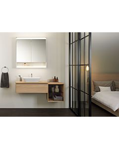 Geberit One mirror cabinet 505832001 75 x 90 x 15 cm, anodised aluminium, with niche and ComfortLight, 2 doors