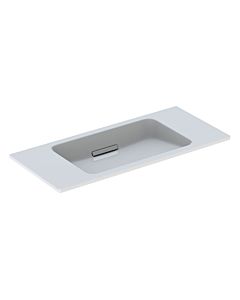 Geberit One washbasin 500390011 90x13x40cm, without tap hole, overflow covered, white Keratect / cover shiny chrome-plated