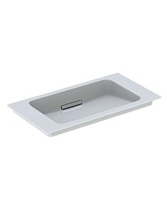 Geberit One furniture washbasin 500391011 75x13x40cm, without tap hole, overflow covered, white Keratect / cover chrome-plated