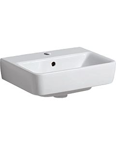 Geberit Renova Plan Handwaschbecken 501624001 45x34cm, Hahnloch mittig, mit Überlauf, weiß