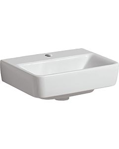 Geberit Renova Plan lave-mains 501625001 45x34cm, trou robinetterie central, sans trop-plein, blanc
