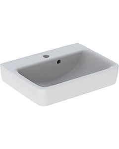 Geberit Renova Plan Handwaschbecken 501628001 50x38cm, Hahnloch mittig, mit asymetrischem Überlauf, weiß