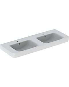 Geberit Renova Plan double washbasin 501710001 130x48cm, central tap hole, with overflow, white
