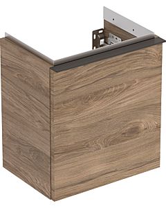 Geberit iCon hand washbasin base cabinet 502300JR1 37x41.5x27.9cm, 2000 door, hinged right, walnut/handle lava matt