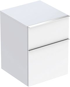 Geberit iCon side cabinet 502315012 45x60x47.6cm, 2 drawers, white / lacquered high-gloss / handle chrome-plated