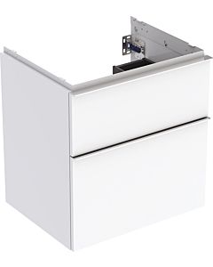 iCon Geberit vasque 502303012 59,2x61,5x47,6cm, 2 tiroirs, blanc / laqué brillant / poignée chromée