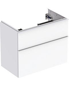 iCon Geberit vasque 502308011 74x61,5x41,6cm, 2 tiroirs, blanc brillant / poignée blanc mat