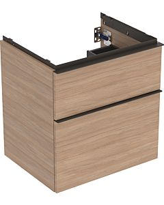 iCon Geberit vasque 502303JH1 59,2x61,5x47,6cm, 2 tiroirs, chêne / poignée lave mat