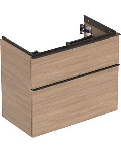 Geberit iCon unit 502308JH1 74x61.5x41.6cm, 2 drawers, oak, matt lava handle
