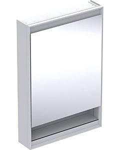 Geberit One Spiegelschrank 505831002 60x90x15cm, mit Nische, 1 Tür, Anschlag rechts, weiß/Aluminium pulverbeschichtet