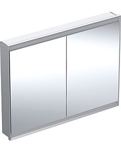 Geberit One mirror cabinet 505805001 120 x 90 x 15 cm, anodised aluminium, with ComfortLight, 2 doors