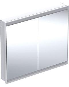 Geberit One mirror cabinet 505804002 105 x 90 x 15 cm, white/aluminium powder-coated, with ComfortLight, 2 doors