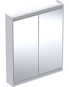 Geberit One mirror cabinet 505812002 75 x 90 x 15 cm, white/aluminium powder-coated, with ComfortLight, 2 doors