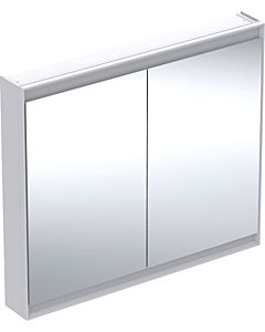 Geberit One Spiegelschrank 505814002 105 x 90 x 15 cm, weiß/Aluminium pulverbeschichtet, mit ComfortLight, 2 Türen