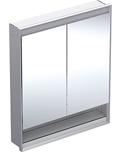 Geberit One mirror cabinet 505822001 75 x 90 x 15 cm, anodised aluminium, with niche and ComfortLight, 2 doors