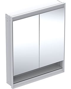 Geberit One mirror cabinet 505822002 75 x 90 x 15 cm, white/aluminium powder-coated, with niche and ComfortLight, 2 doors