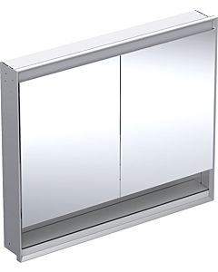 Geberit One Spiegelschrank 505824001 105 x 90 x 15 cm, Aluminium eloxiert, mit Nische und ComfortLight, 2 Türen